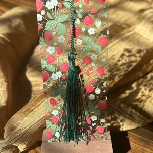 Strawberry Floral Bookmark with Tassel